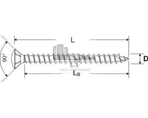 Шуруп полупотайной  FPF-LZ A2F полная резьба шлиц PZ, 4х40 мм
